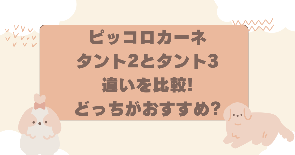 ピッコロカーネタント2とタント3の違いを比較!どっちがおすすめ 
